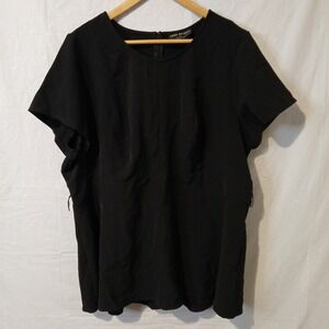 Lane Bryant Size 22 Black Pullover Blouse No Belt